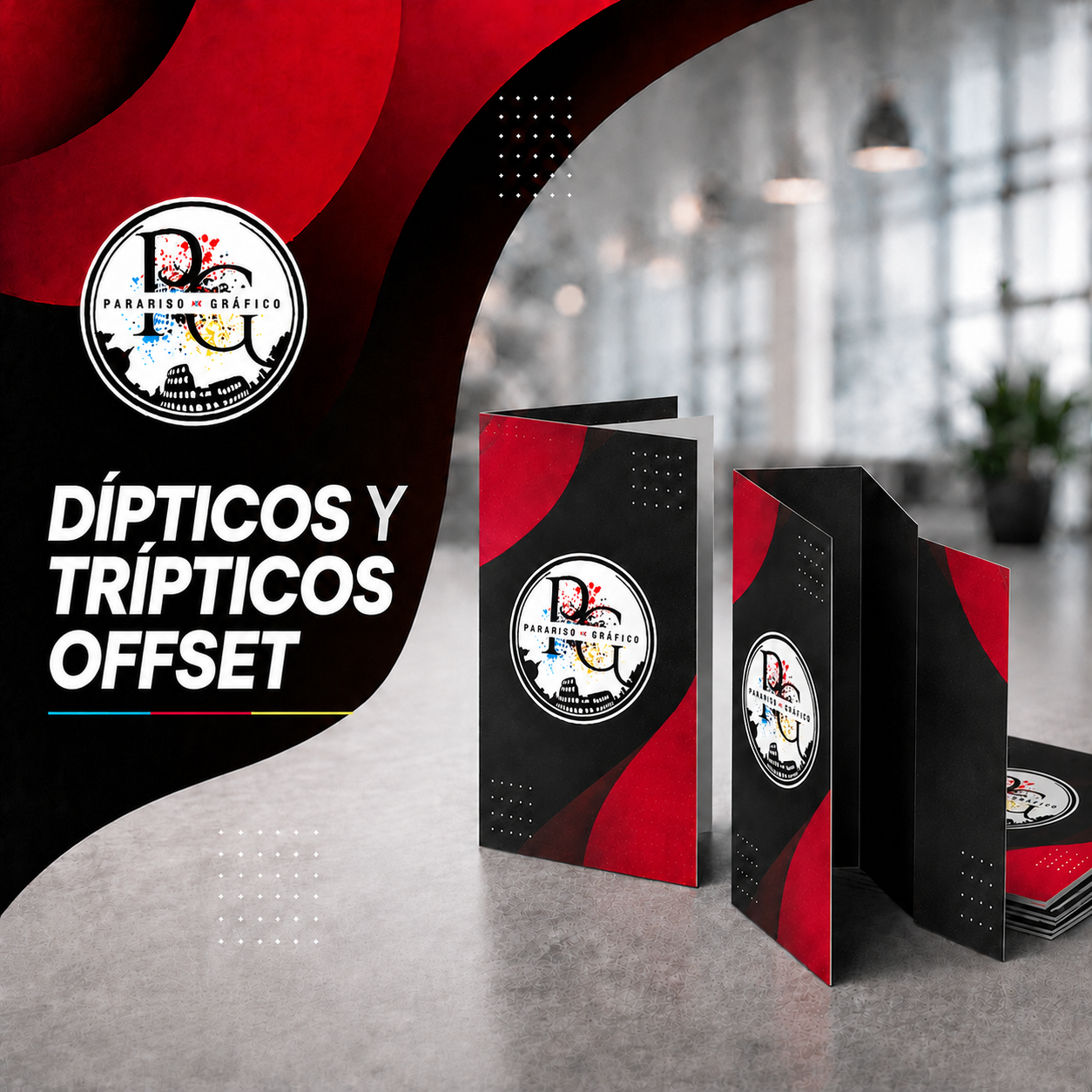 Dípticos y trípticos offset impresos a color