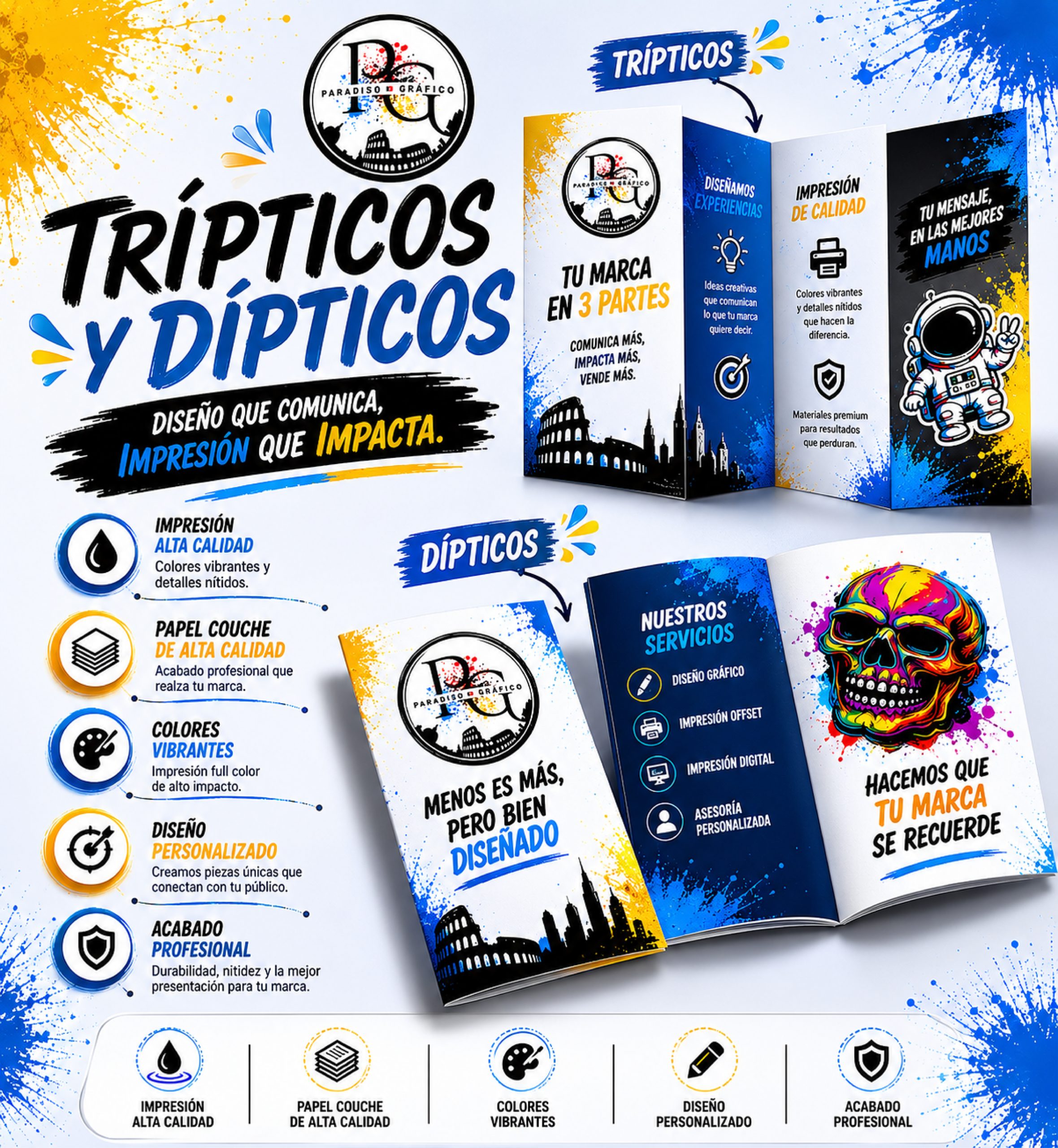 Trípticos y Dípticos 1000 unidades