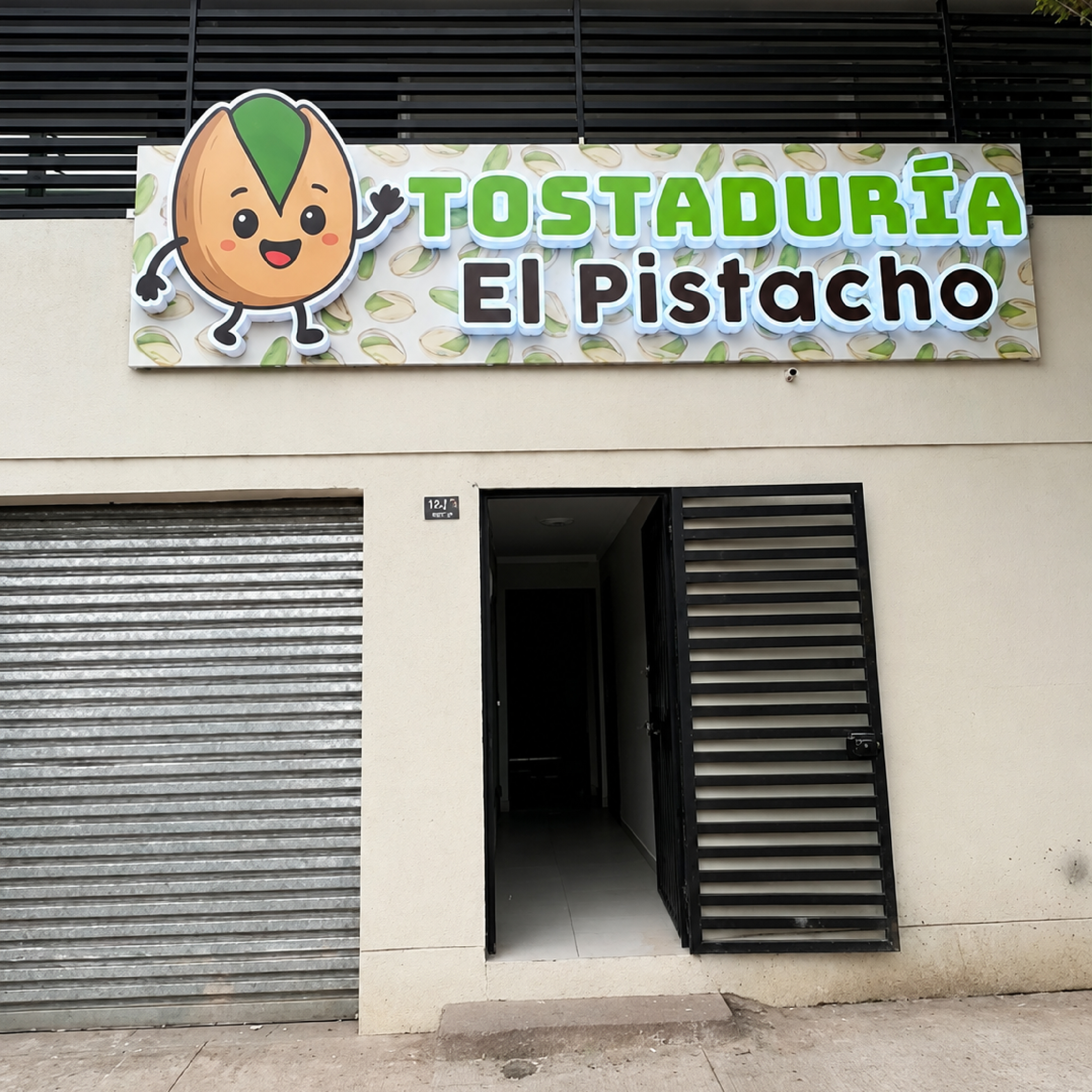 Letrero volumétrico El Pistacho instalado por Paradiso Gráfico